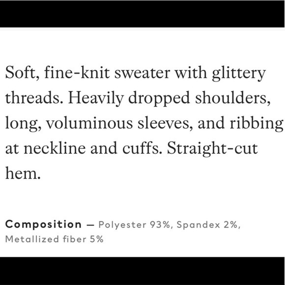 H&M Knit & Sparkly Top | size: L NWOT - Picture 3 of 3